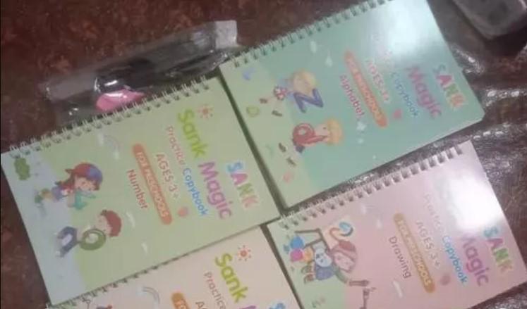 Kids Practice Book Tracing Book for Preschoolers with Pen, Magic Calligraphy Copybook Set Practical Reusable Writing Tool Simple Hand Lettering ( pack of 1)