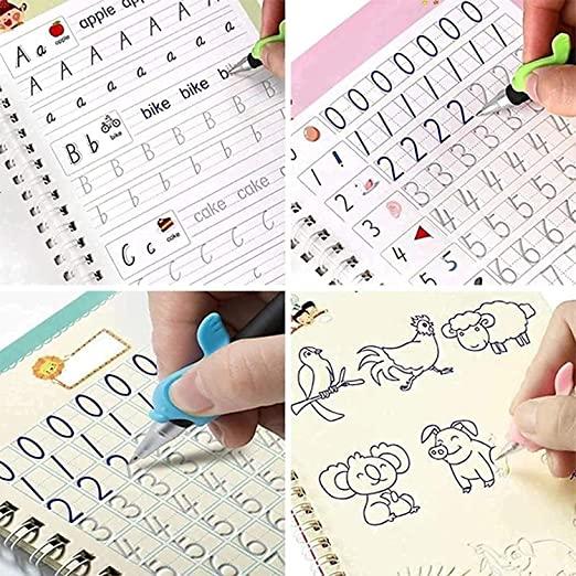 Kids Practice Book Tracing Book for Preschoolers with Pen, Magic Calligraphy Copybook Set Practical Reusable Writing Tool Simple Hand Lettering ( pack of 1)