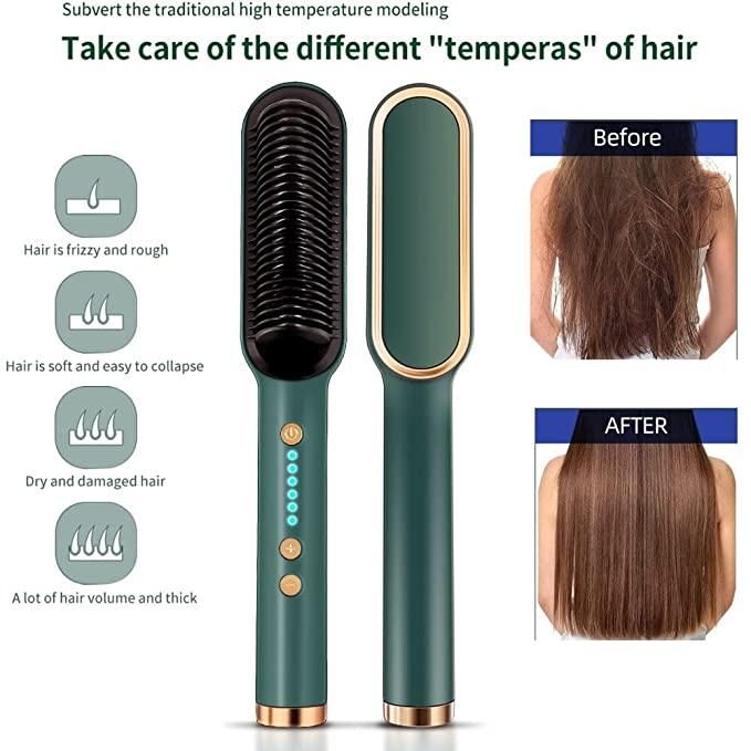 Hair Straightener Comb Brush