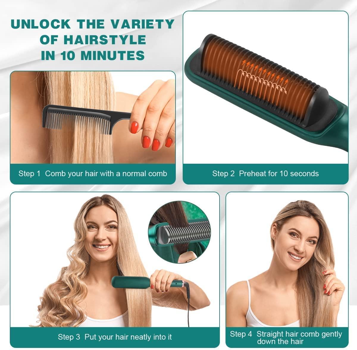 Hair Straightener Comb Brush