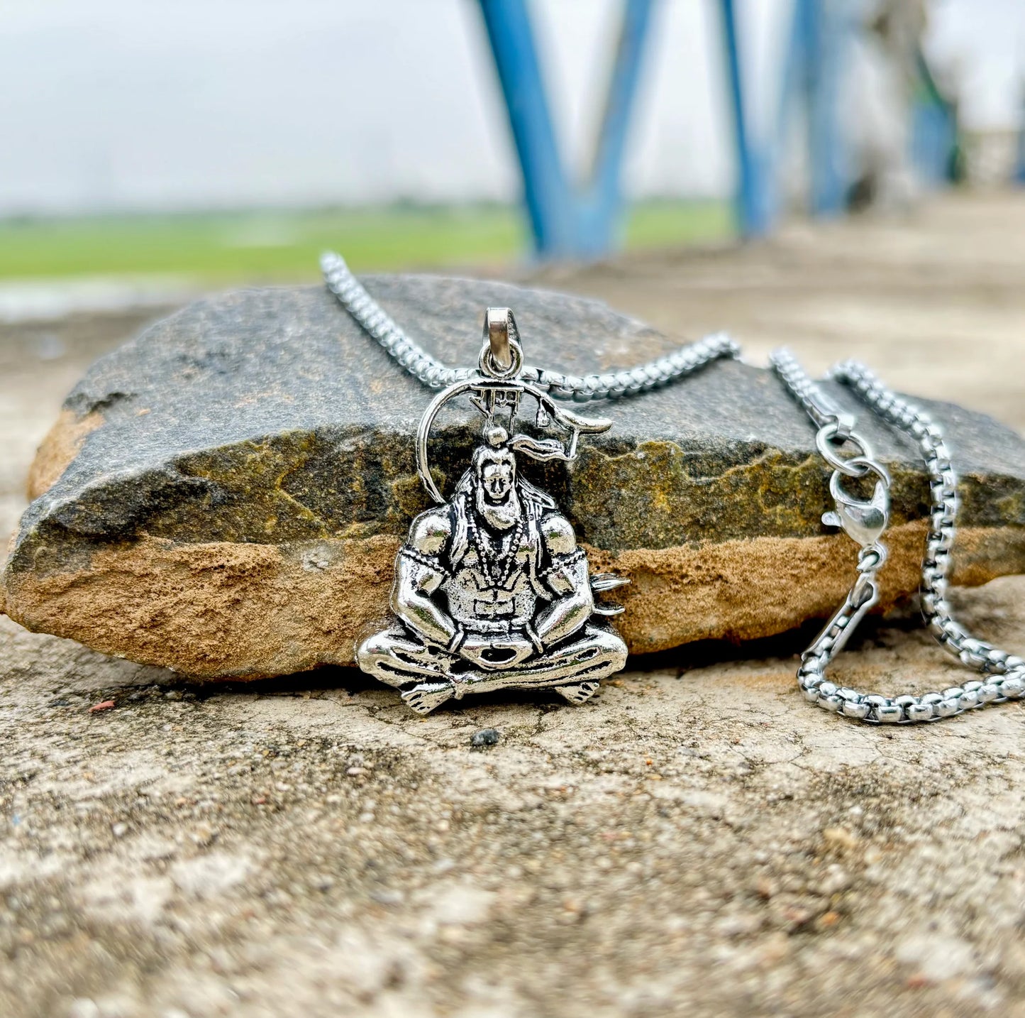 Shri Hanuman Ji Silver Locket With Chain