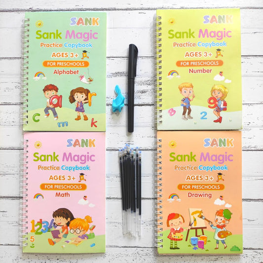 Sank Magic Practice Book - (4 BOOKS,1 PEN,1 GRIP,10 REFILL)