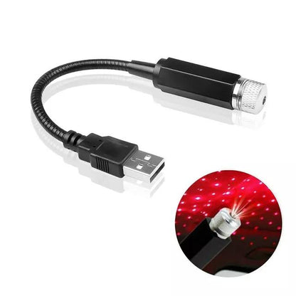 Star Lamp USB Car Star Ceiling Light Sky Projection Lamp Romantic Night Lights Car Fancy Lights  (Red)