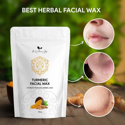 Turmeric Facial Wax - 5 Minute Painless Herbal Wax Powder