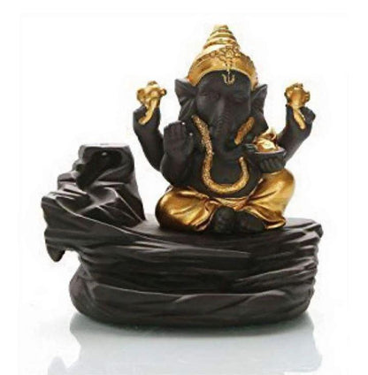 Handcrafted Meditation Monk Ganesha Smoke Backflow Cone Incense holder